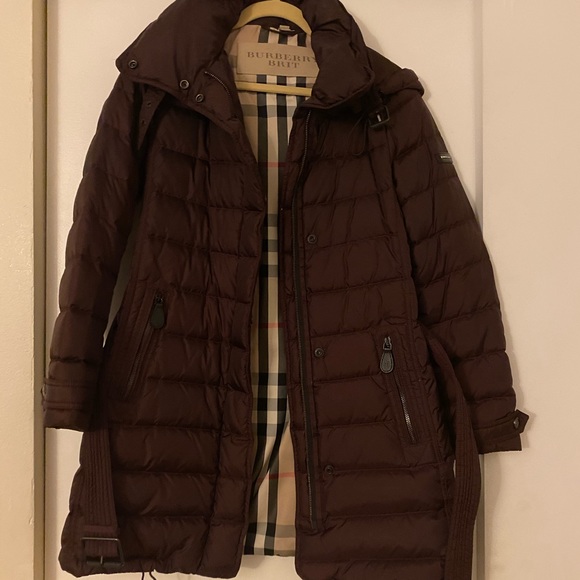 Burberry puffer burgundy coat size small - Picture 3 of 5